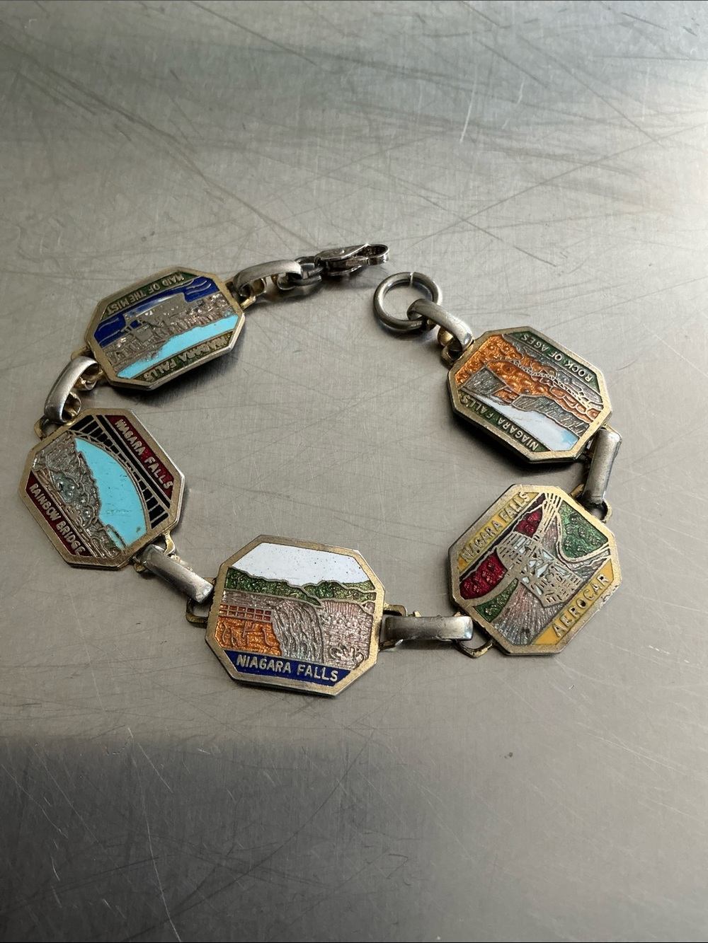 Vintage Niagara Falls souvenir link bracelet